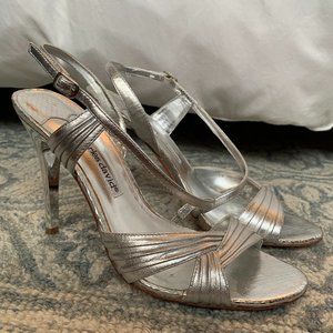 Charles David Silver Strappy Stiletto Heel